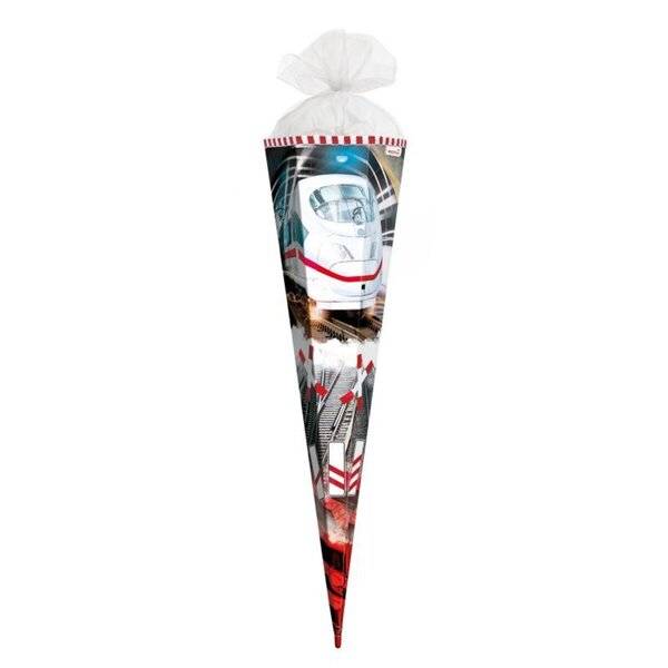 Schultüte Schnellzug - sechseckig 85 cm mit Glanzfolie-1