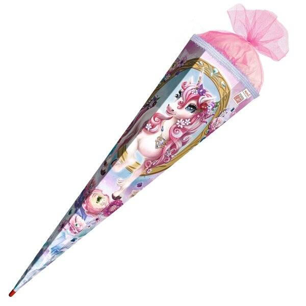 Schultüte Einhorn Beauty - sechseckig 85 cm mit Glanzfolie