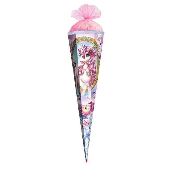 Schultüte Einhorn Beauty - sechseckig 85 cm mit Glanzfolie-1
