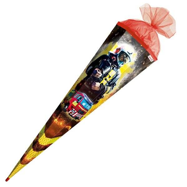Schultüte Feuerwehrmann - sechseckig 85 cm-0