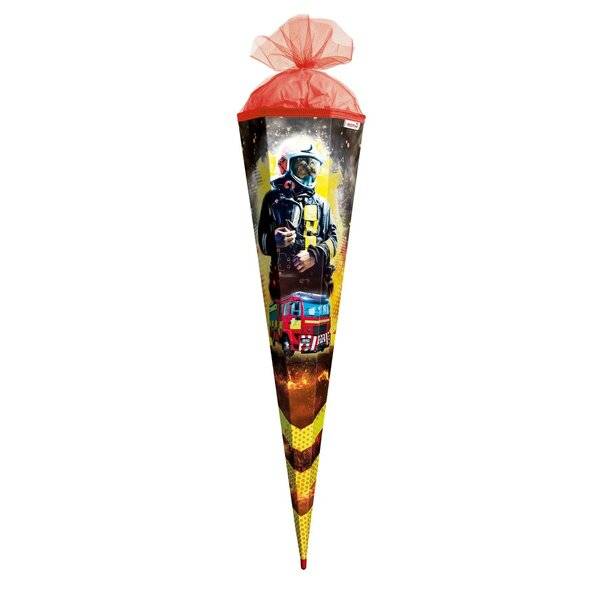 Schultüte Feuerwehrmann - sechseckig 85 cm-1