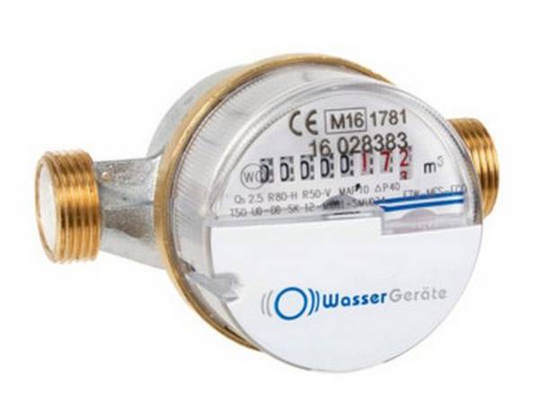 Wasser Gerate Wohnungswasserzähler Eco Qn 2,5 - 3/4" x 130 mm - Kaltwasser - Eichung 2026