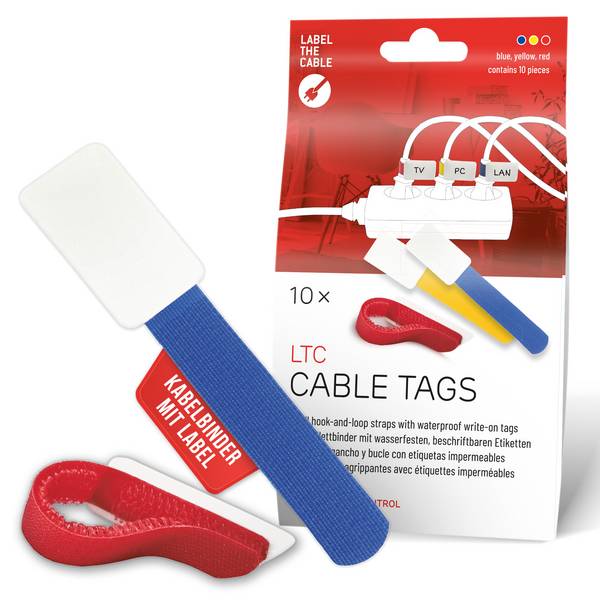 LABEL-THE-CABLE - LTC Klettkabelbinderlabel Set wiederverwendbar mix 10er
