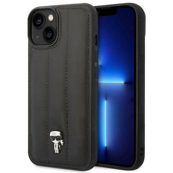 Karl Lagerfeld Puffy Ikonik Pin Case für iPhone 14 / 15 / 13 - Schwarz