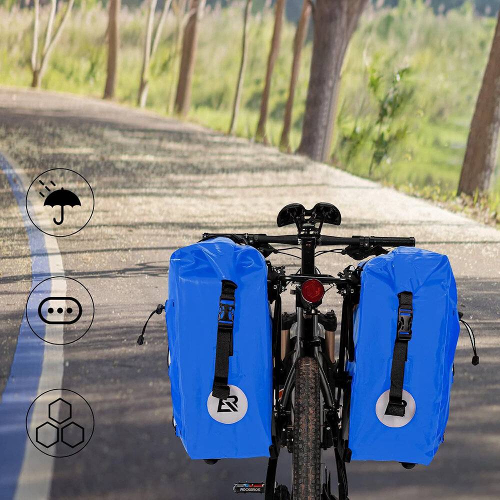 Rockbros 30140022004 Wasserdichte Fahrradtasche 25-32L - Blau-2