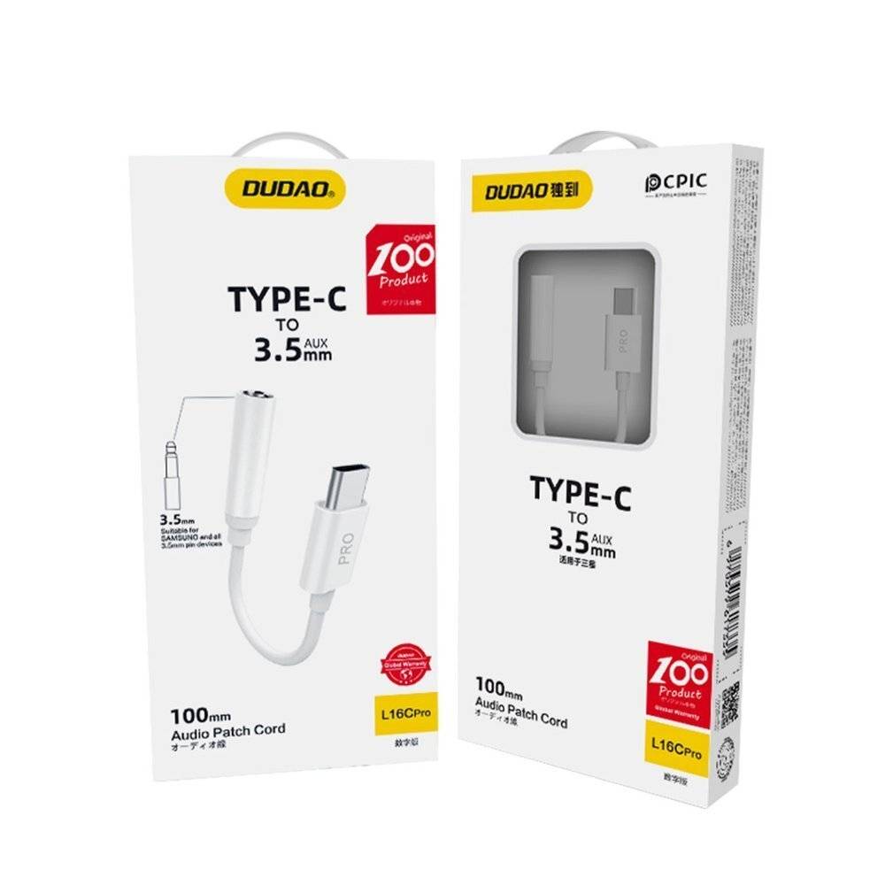 Dudao Audio-Adapter Kopfhörer-Adapter von USB Typ C auf Mini-Klinke 3,5 mm weiß (L16CPro weiß)-2