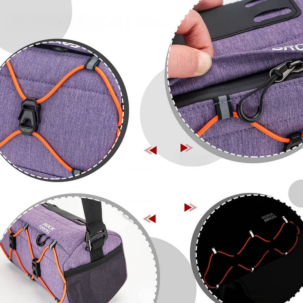 Rockbros 30110054005 Lenkertasche für Fahrräder, 2,2 l – Lila-2
