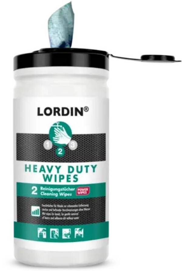 Handreinigungstücher LORDIN® HEAVY DUTY WIPES 14437-001 Inhalt 90 Tücher Ausführung parfümiert Gebinde Dose