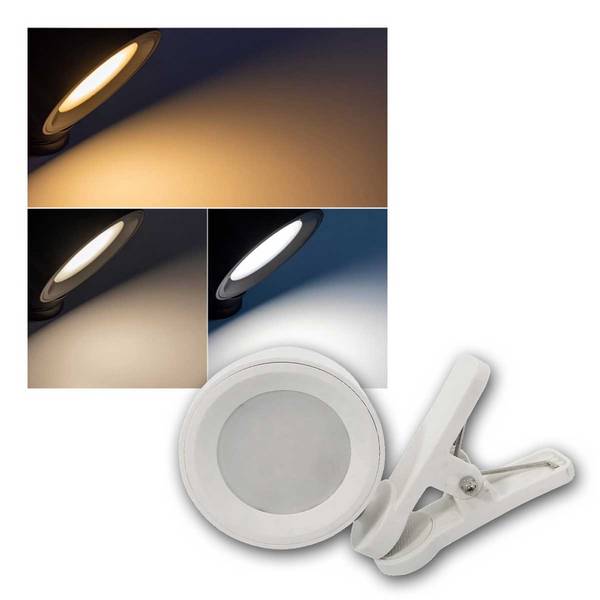 ChiliTec - LED Akku Clip-Leuchte CT-AKL3 CCT dimmbar, weiß