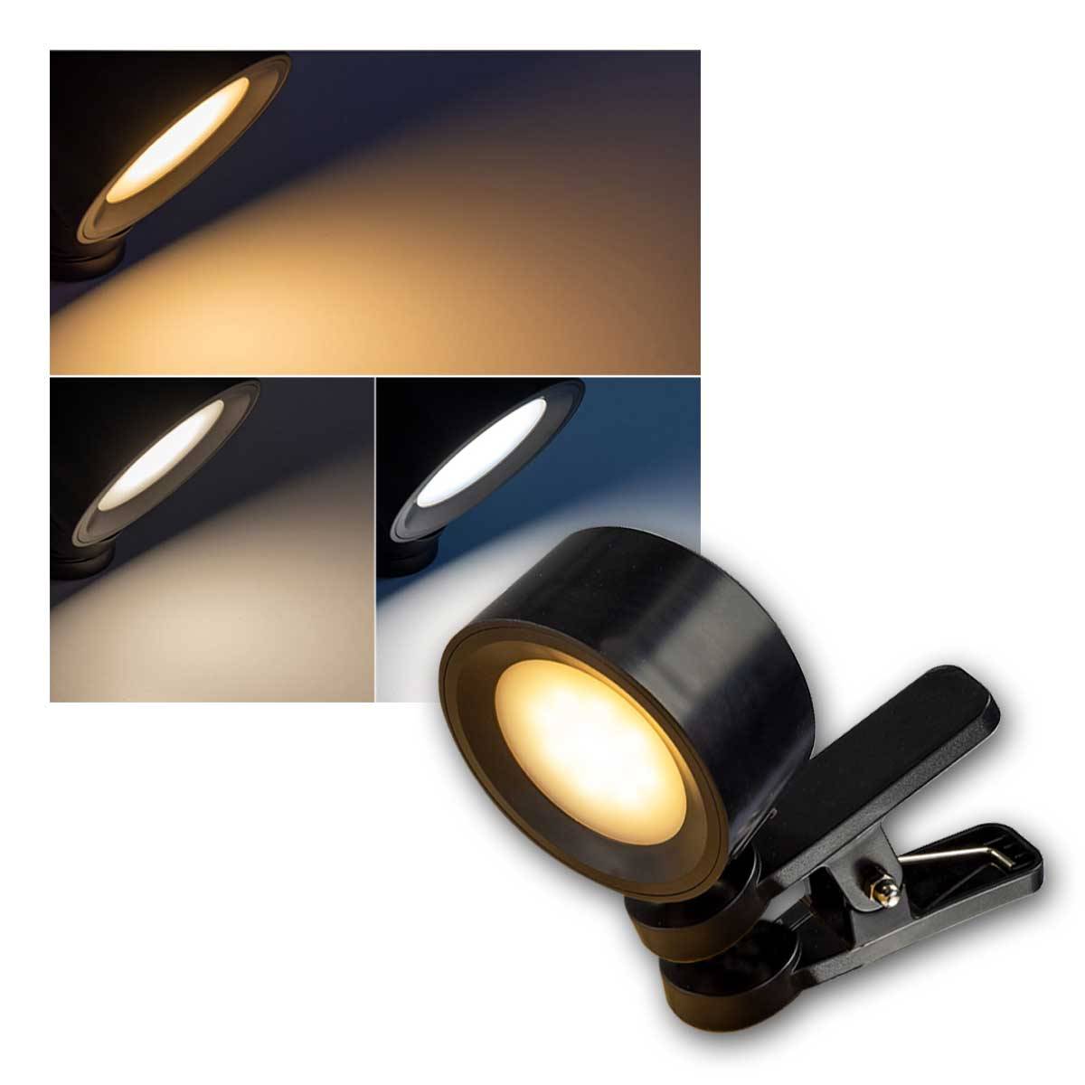 ChiliTec - LED Akku Clip-Leuchte CT-AKL3 CCT dimmbar, schwarz-0