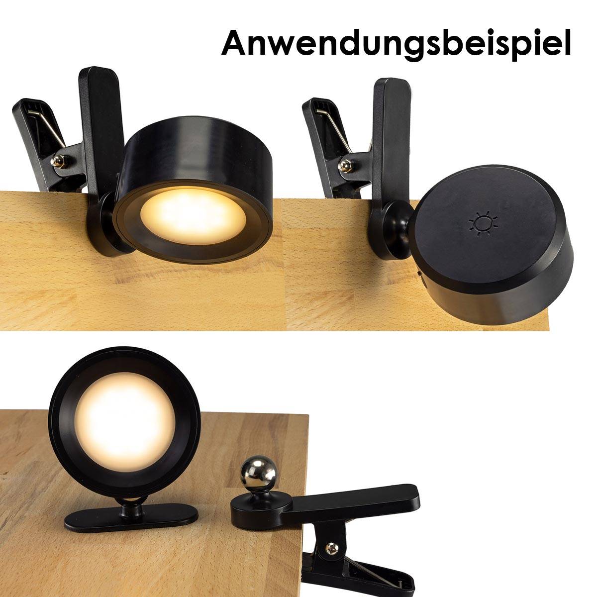 ChiliTec - LED Akku Clip-Leuchte CT-AKL3 CCT dimmbar, schwarz-4