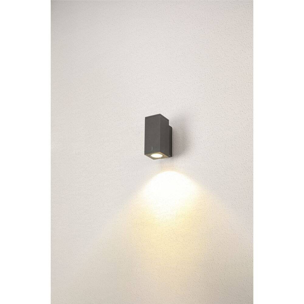 Symbolbild für SLV Enola S Wandleuchte Aluminium Grau Quadrat 6W 500lm - 940 Kaltweiß | Außenbeleuchtung - IP65