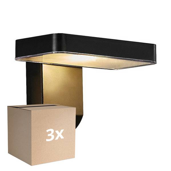 Mehrfachpackung 3x Nordlux Solar Wandleuchte Rica Quadrat Schwarz 4.5W 450lm - 830 Warmweiß | Bew