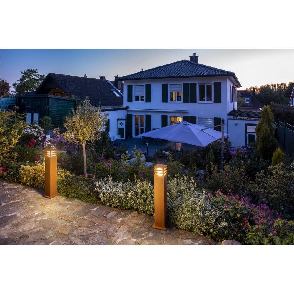 Preisbild für SLV Quadrat 70 Stehlampe Stahl Rostig Quadrat 9W 90lm - 830 Warmweiß | Außenbeleuchtung - IP55