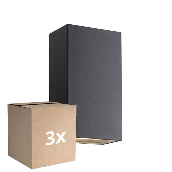 Mehrfachpackung 3x Nordlux Rold Wandleuchte Metall Schwarz 10.5W 350lm - 830 Warmweiß