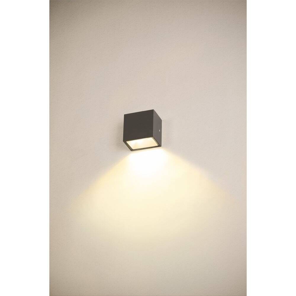 Symbolbild für SLV SITRA S - Wandaufbauleuchte (580/620 lm Lichtstrom | IP44 | 6,2W | 50.000h Lebensdauer | 7 kWh/1.000h) - anthrazit