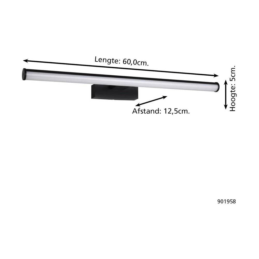 Symbolbild für Eglo Wandleuchte Vadumi Schwarz Badezimmerbeleuchtung 11W 1350lm - 840 Kaltweiß | IP44