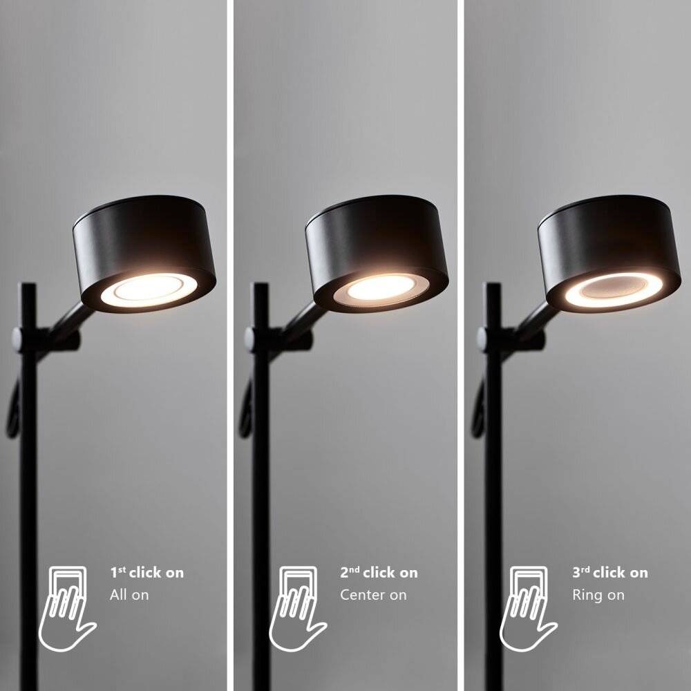 Preisbild für LED Stehleuchte Clyde in Schwarz 2x 5W 700lm