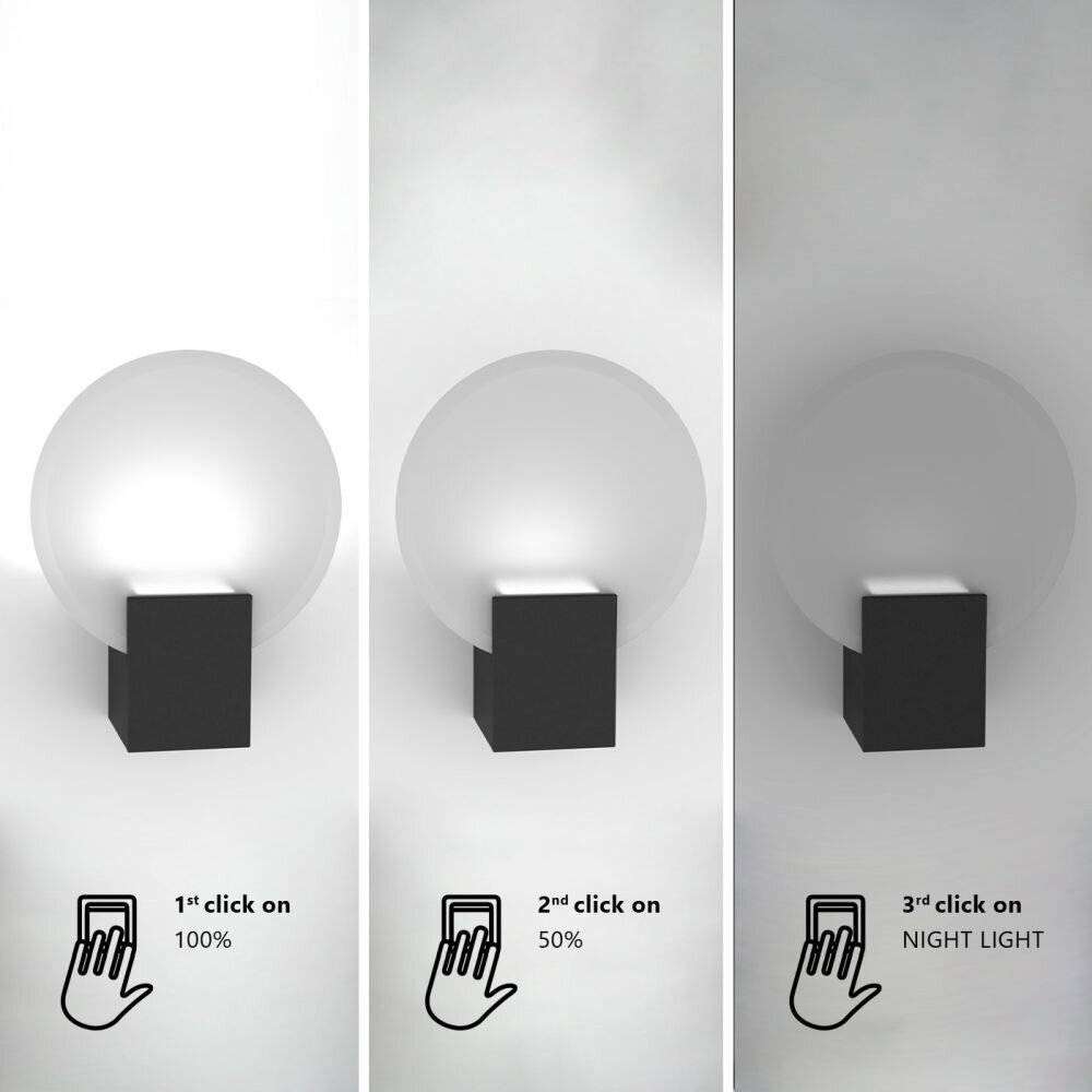 Preisbild für Nordlux Hester Wandleuchte Glas Schwarz - 9.5W 900lm - 930 Warmweiß | IP44 - Höchste Farbwiederga