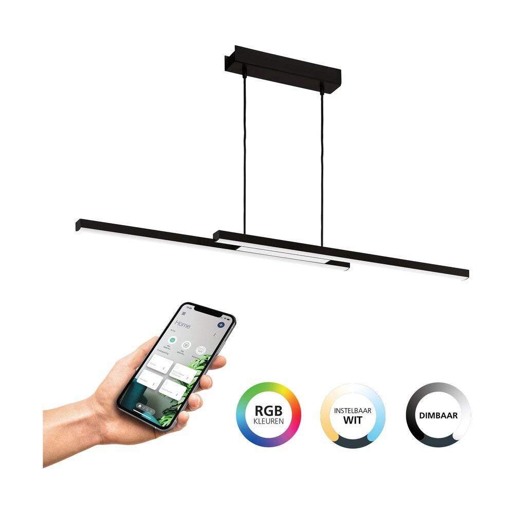 Eglo Pendelleuchte Fraioli-Z Aluminium Schwarz 17W 2400lm - 827-865 Abstimmbares Weiß + RGB | IP2-0