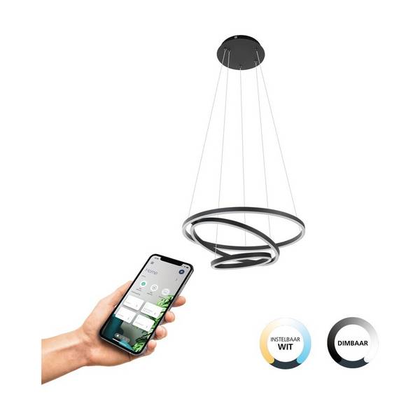 Eglo Pendelleuchte Lobinero-Z Aluminium Stahl Schwarz 40W 6100lm - 830-865 Abstimmbares Weiß | IP