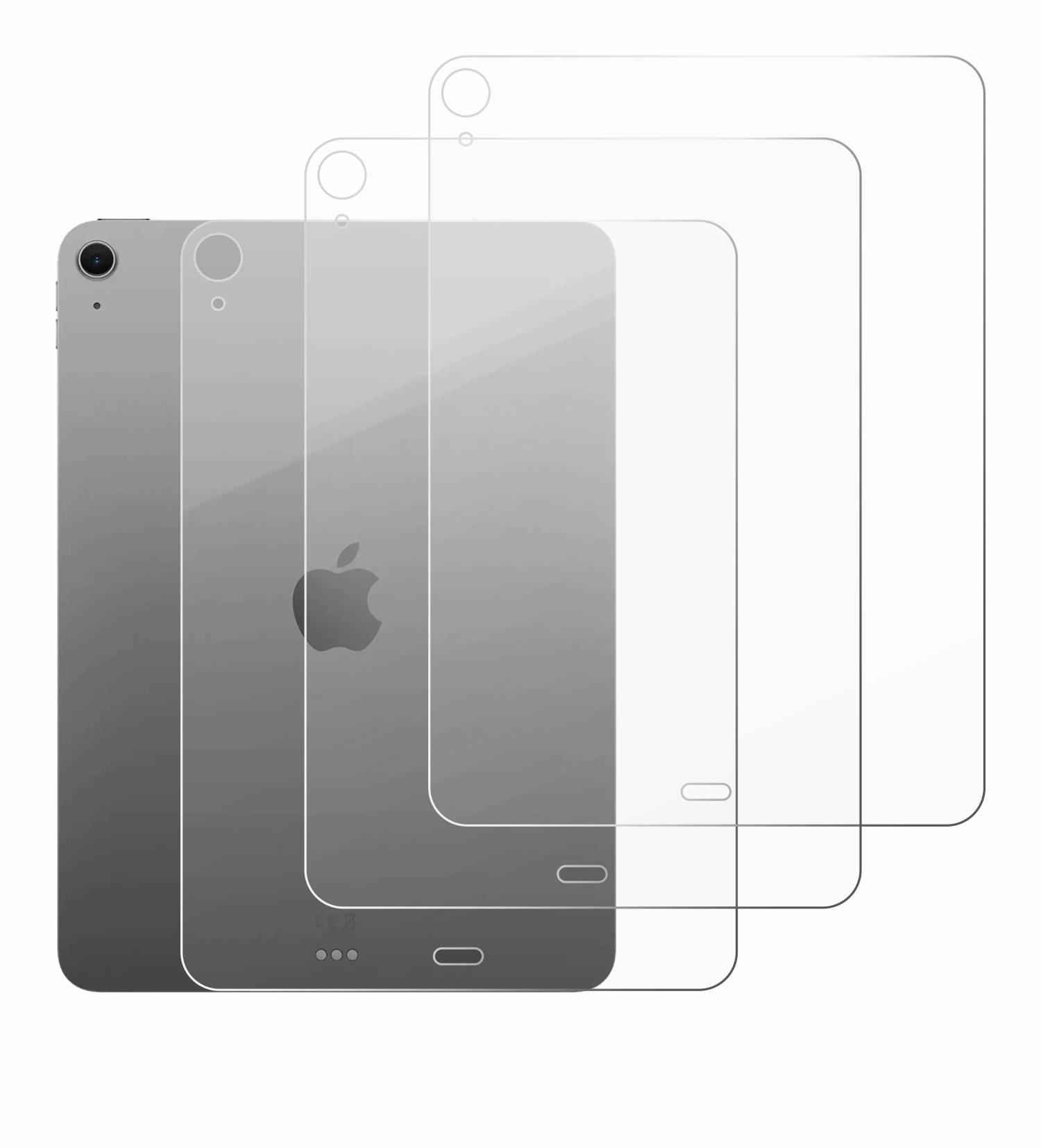 3x BROTECT Schutzglas für Apple iPad Air 11" M4 2026 (Rückseite) Schutzfolie Panzer Folie Glas Display Schutz klar-3