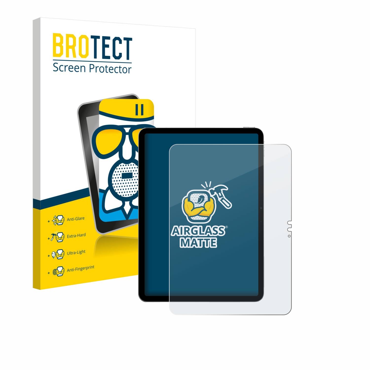 BROTECT Entspiegelungs Schutzglas für Apple iPad Air 11" M4 2026 (Hochformat) Schutzfolie Panzer Folie Glas Schutz matt-0