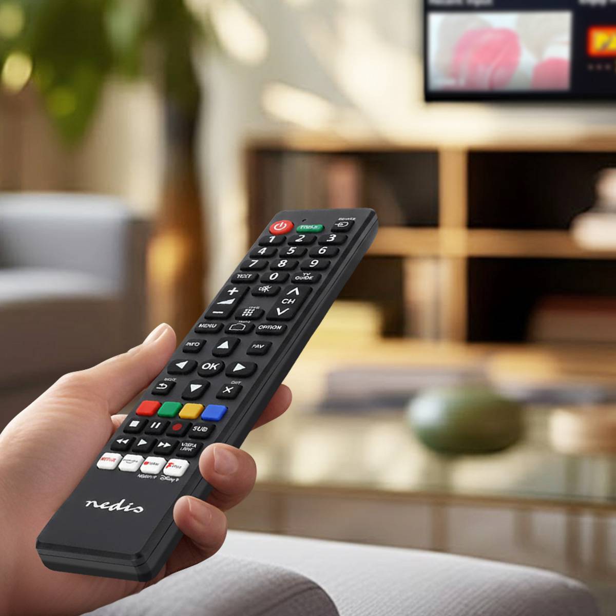 Nedis Ersatz Fernbedienung TVRC45PASHBK-3