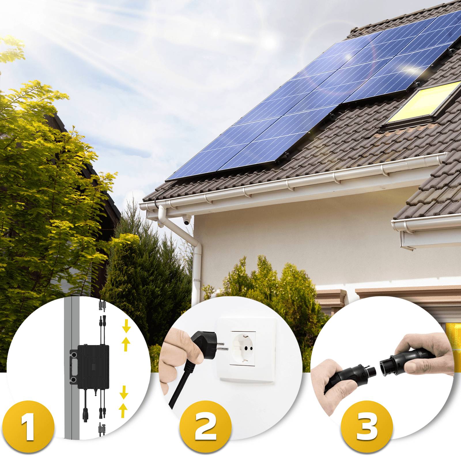 920W Balkonkraftwerk BIFAZIAL FULLBLACK komplett Steckdose ASTRO-E 800Watt Wechselrichter, Solaranlage 2x460W Glas-Glas-1