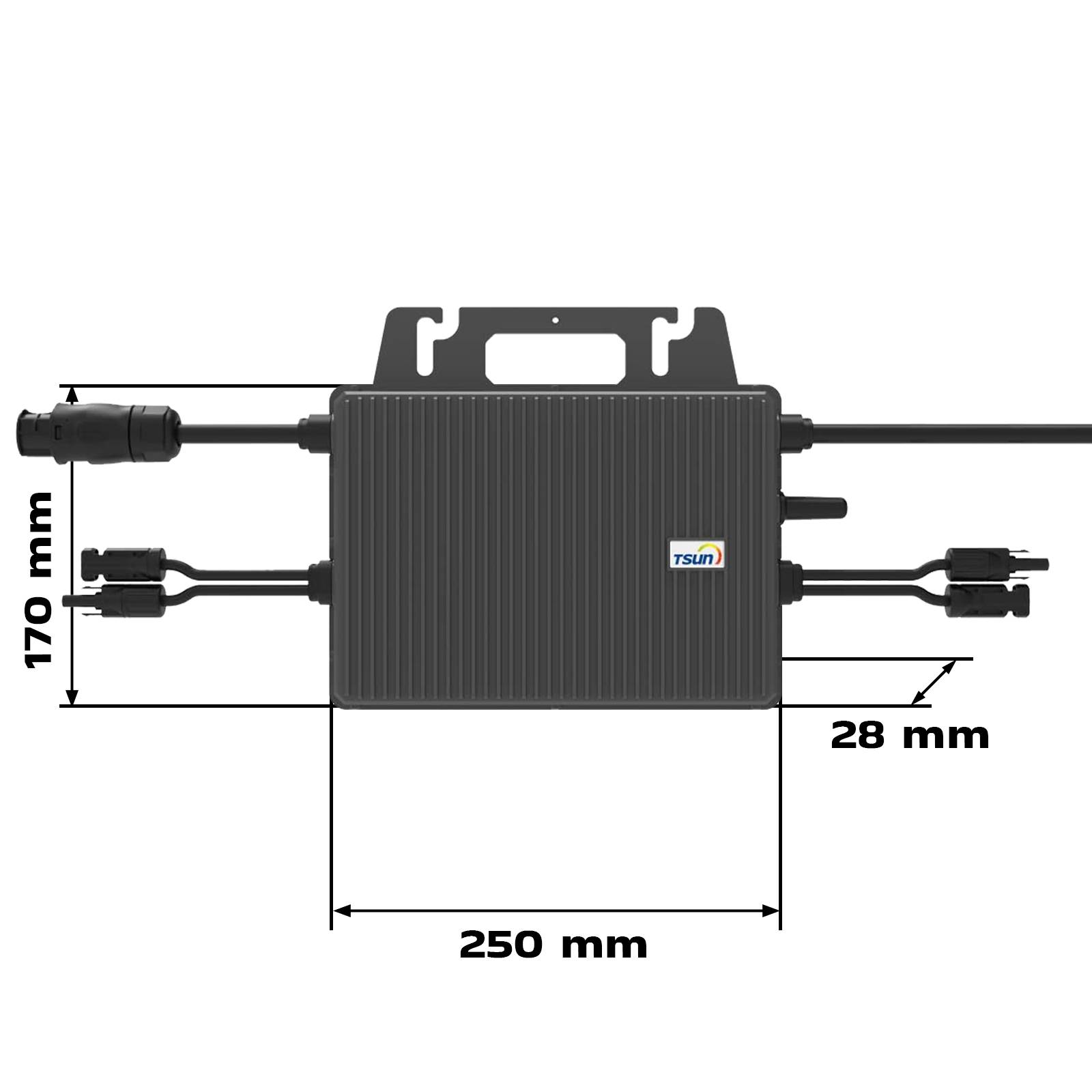 2000W Balkonkraftwerk BIFAZIAL FULLBLACK komplett Steckdose TSUN 800Watt Wechselrichter, Solaranlage 4x500W Glas-Glas-2