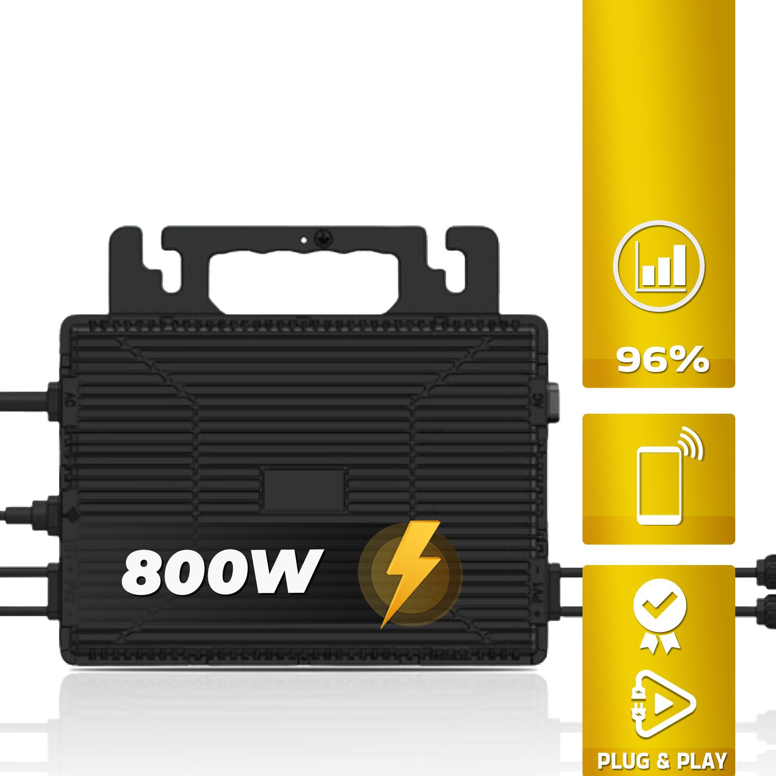 920W Balkonkraftwerk BIFAZIAL FULLBLACK komplett Steckdose ASTRO-E 800Watt Wechselrichter, Solaranlage 2x460W Glas-Glas-2