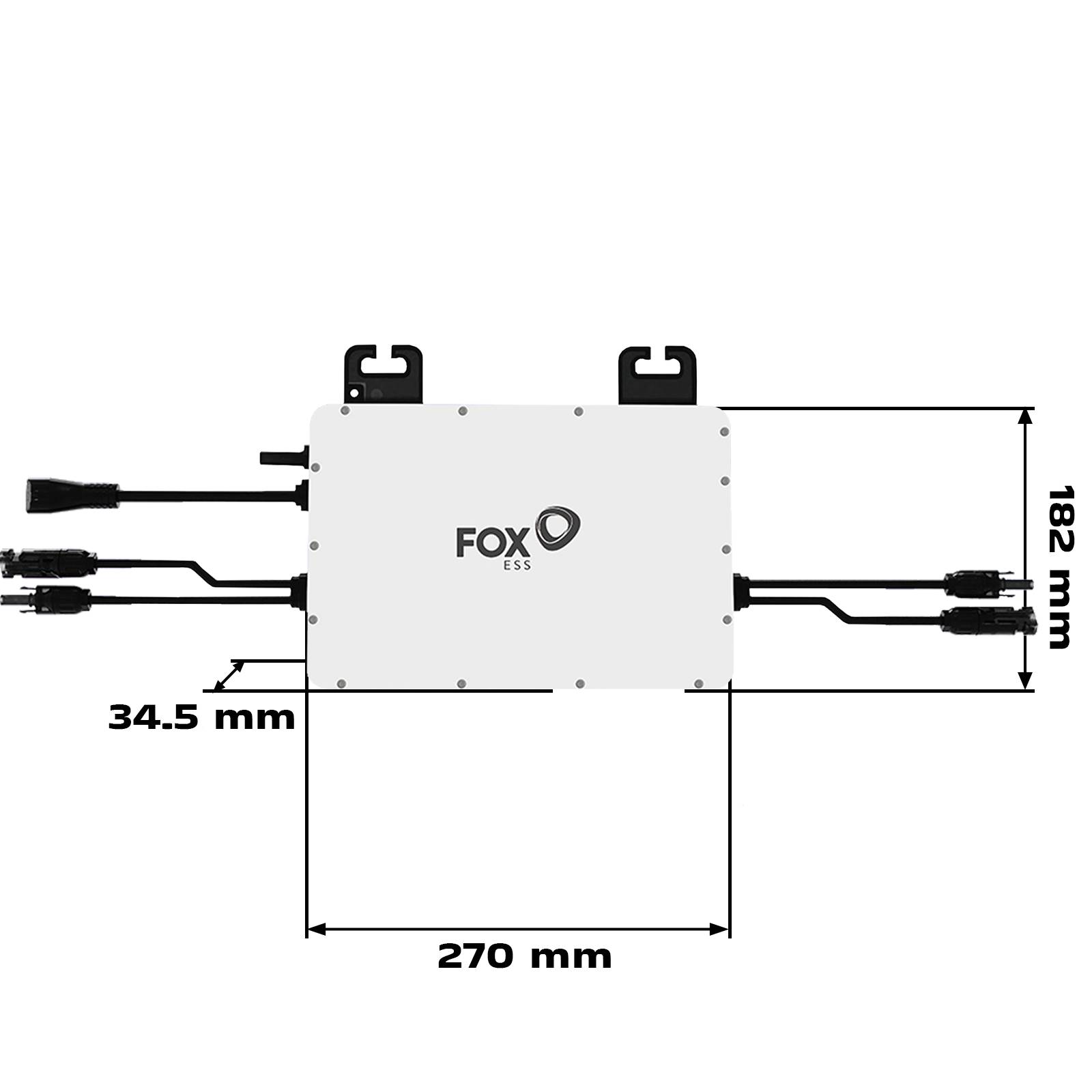 FOXESS Inverter 800 Watt für Balkonkraftwerk mit 5m Anschlusskabel und 4x 100cm Solarkabel-2
