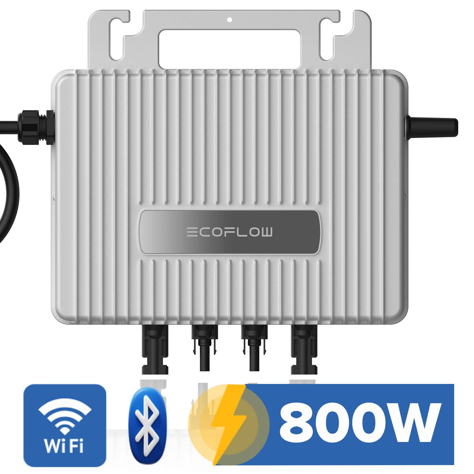 1000W Balkonkraftwerk BIFAZIAL FULLBLACK komplett Steckdose ECOFLOW 800W Wechselrichter, Solaranlage 2x500W Glas-Glas-2
