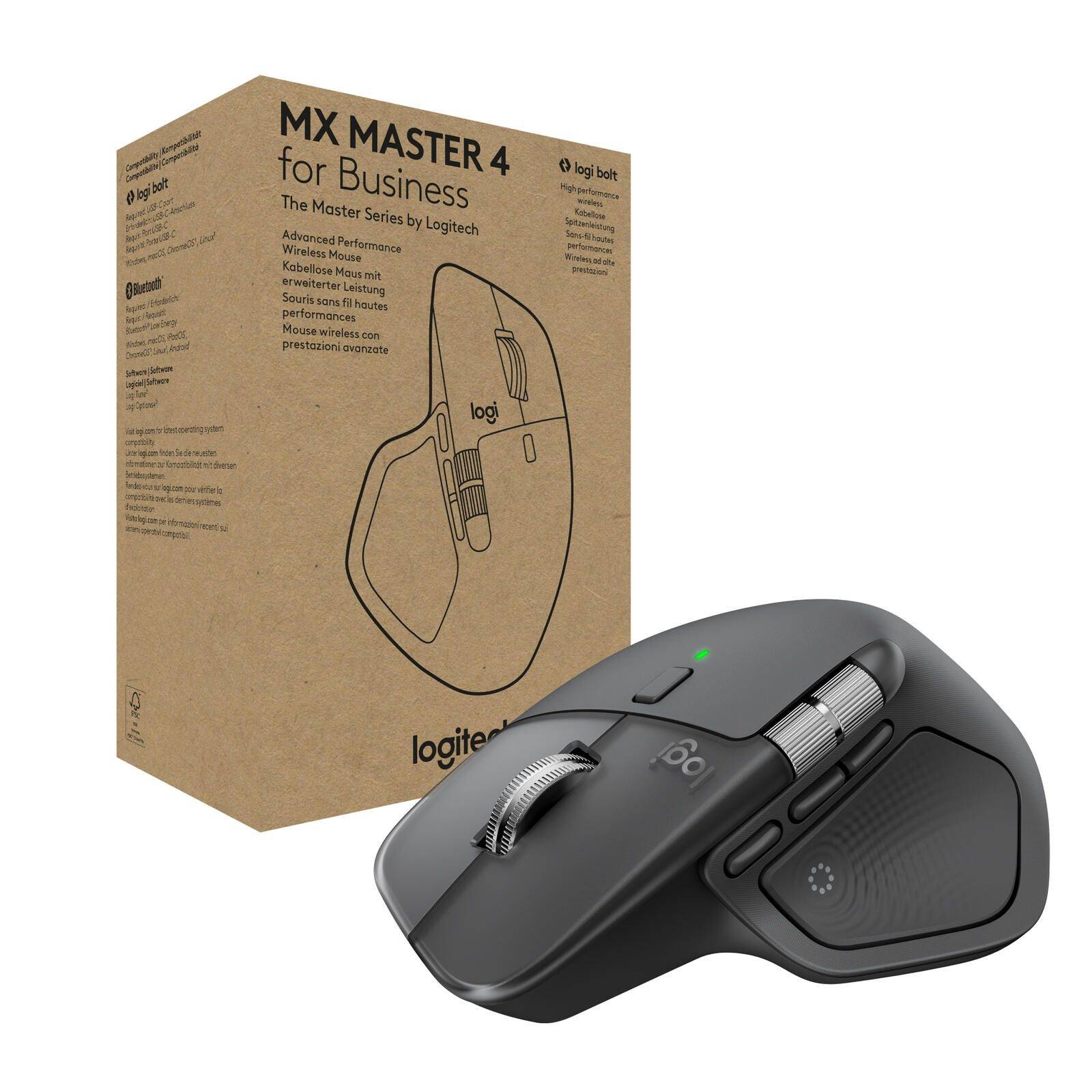 Logitech MX Master 4 for Business kabellose Maus, Graphite 910-007617-0