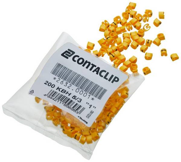 CONTA-CLIP KBH 5/3 Aufdruck "D", Kabelbezeichnungshülse, Länge: 3 mm
