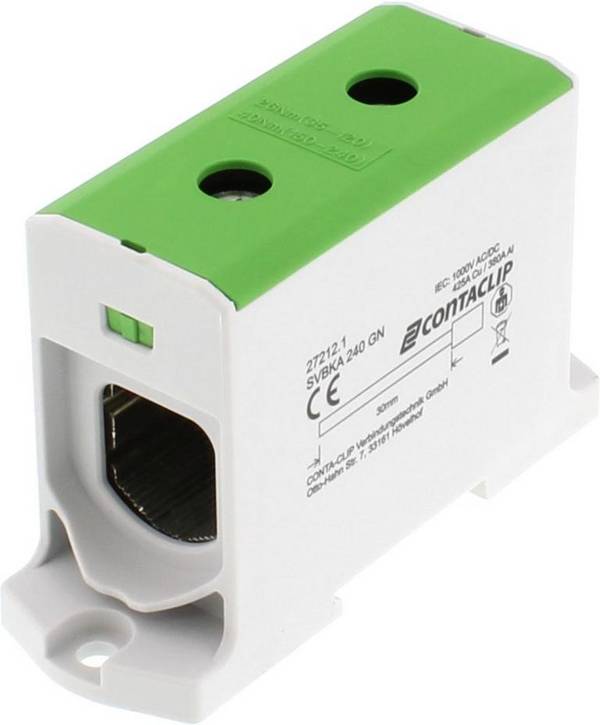 CONTA-CLIP SVBKA 240 GN, Schraub-Verteiler-Block, Schraubanschluss