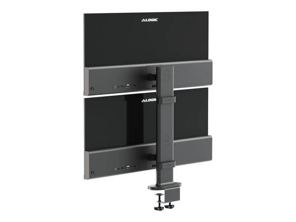 Elevate Dual Vertical Monitor Stand Space Grey