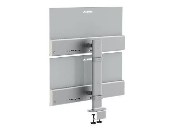 Elevate Dual Vertical Monitor Stand Silver