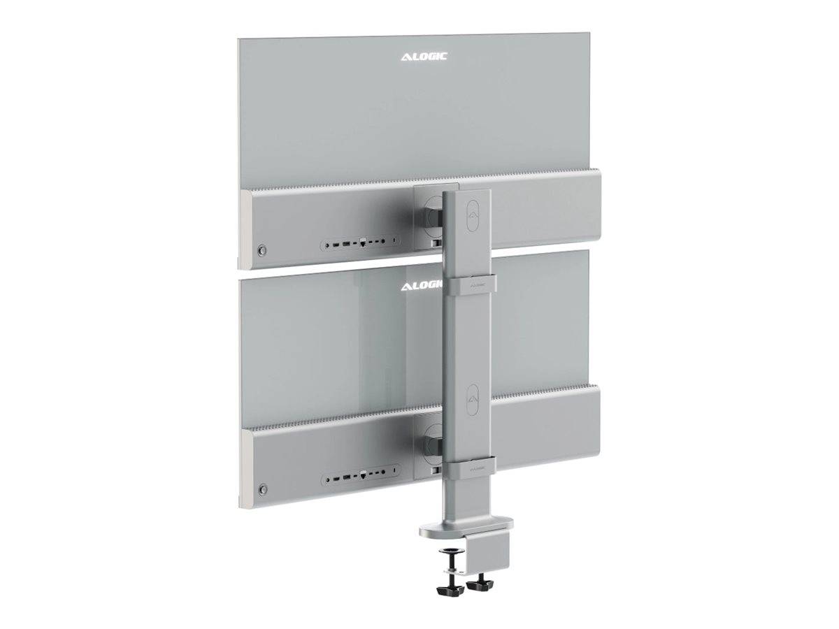 Elevate Dual Vertical Monitor Stand Silver-0