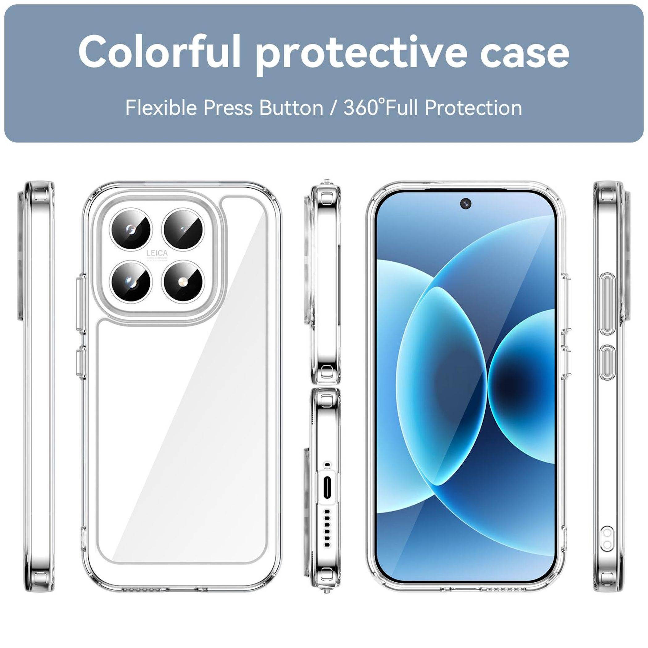 Handy Hülle Stoßfest für Xiaomi 17 TPU Acryl Hybrid Schutz Cover Transparent-1