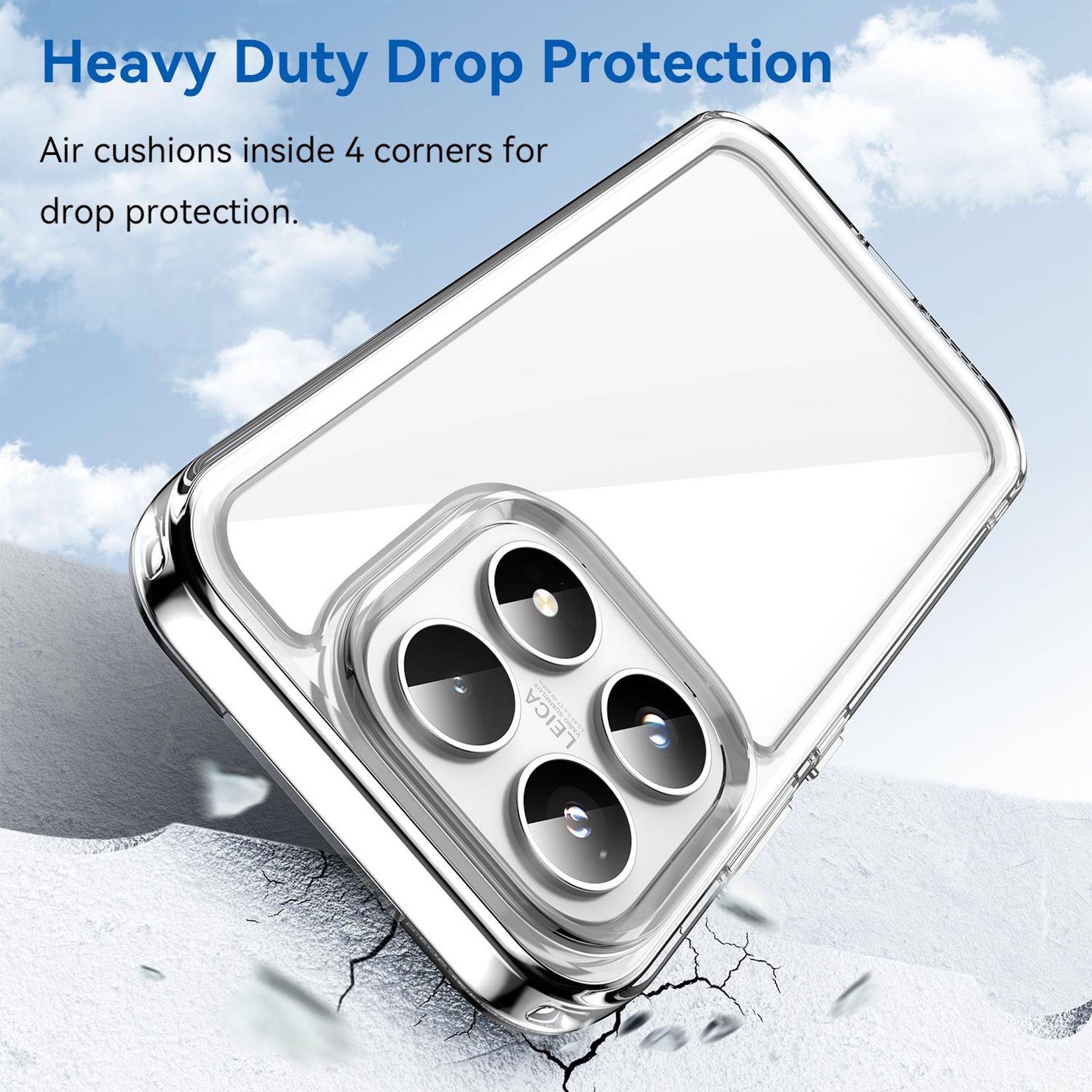 Handy Hülle Stoßfest für Xiaomi 17 TPU Acryl Hybrid Schutz Cover Transparent-2