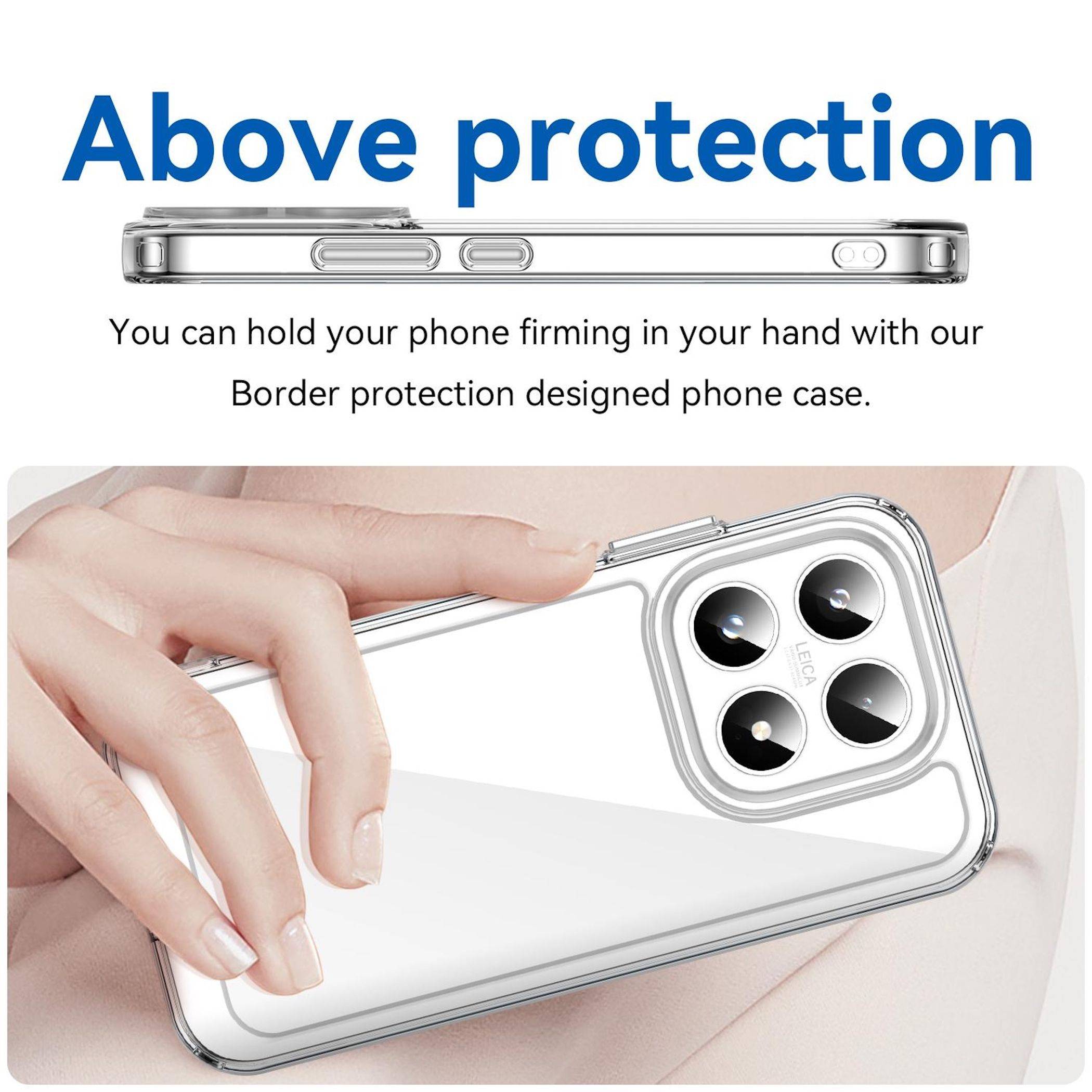 Handy Hülle Stoßfest für Xiaomi 17 TPU Acryl Hybrid Schutz Cover Transparent-3