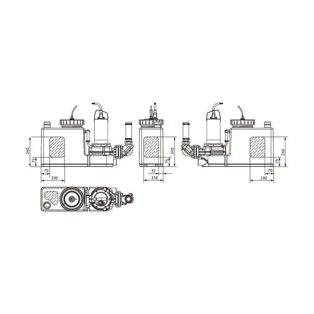 Wilo Abwasser-Hebeanlage DrainLift SANI CUT-S.20T/1, 400 V, 1 Stk.-2
