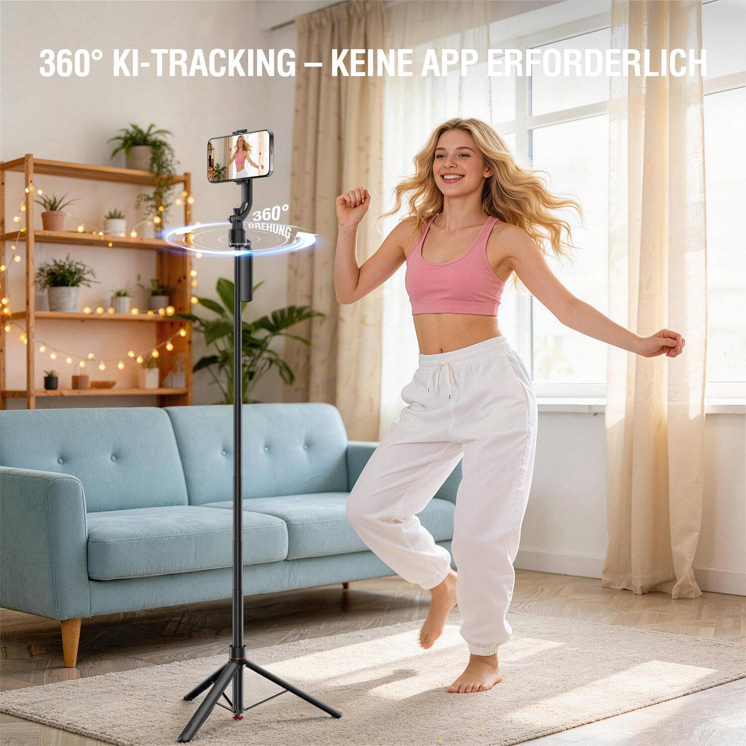 4smarts 541772, 3 Bein(e), Schwarz, 176 cm, 560 g-1