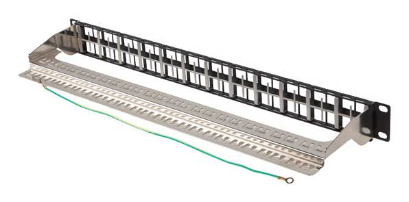 Lanberg PPKS-1248-B, Patch-Panel, Galvanisiertes Stahl, Schwarz, 480 g-1