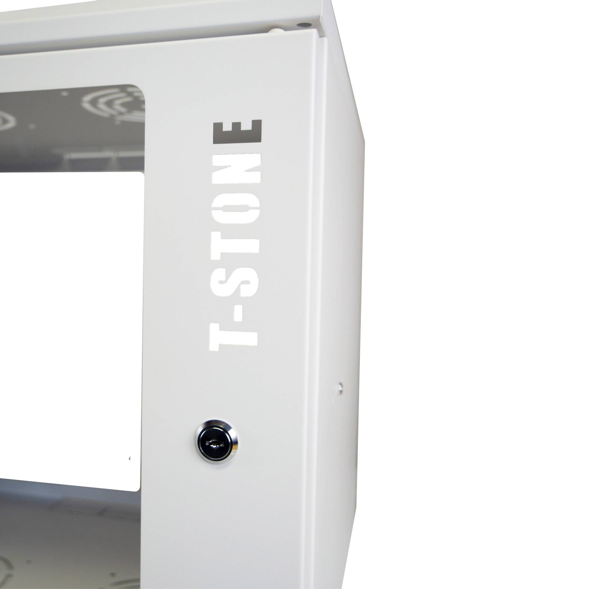 19 Zoll Netzwerkschrank 9 HE - 450 mm Tiefe - Sichttür + Schloss 19 Zoll Rack Unmontiert - 80 kg Traglast - RAL 9003-1