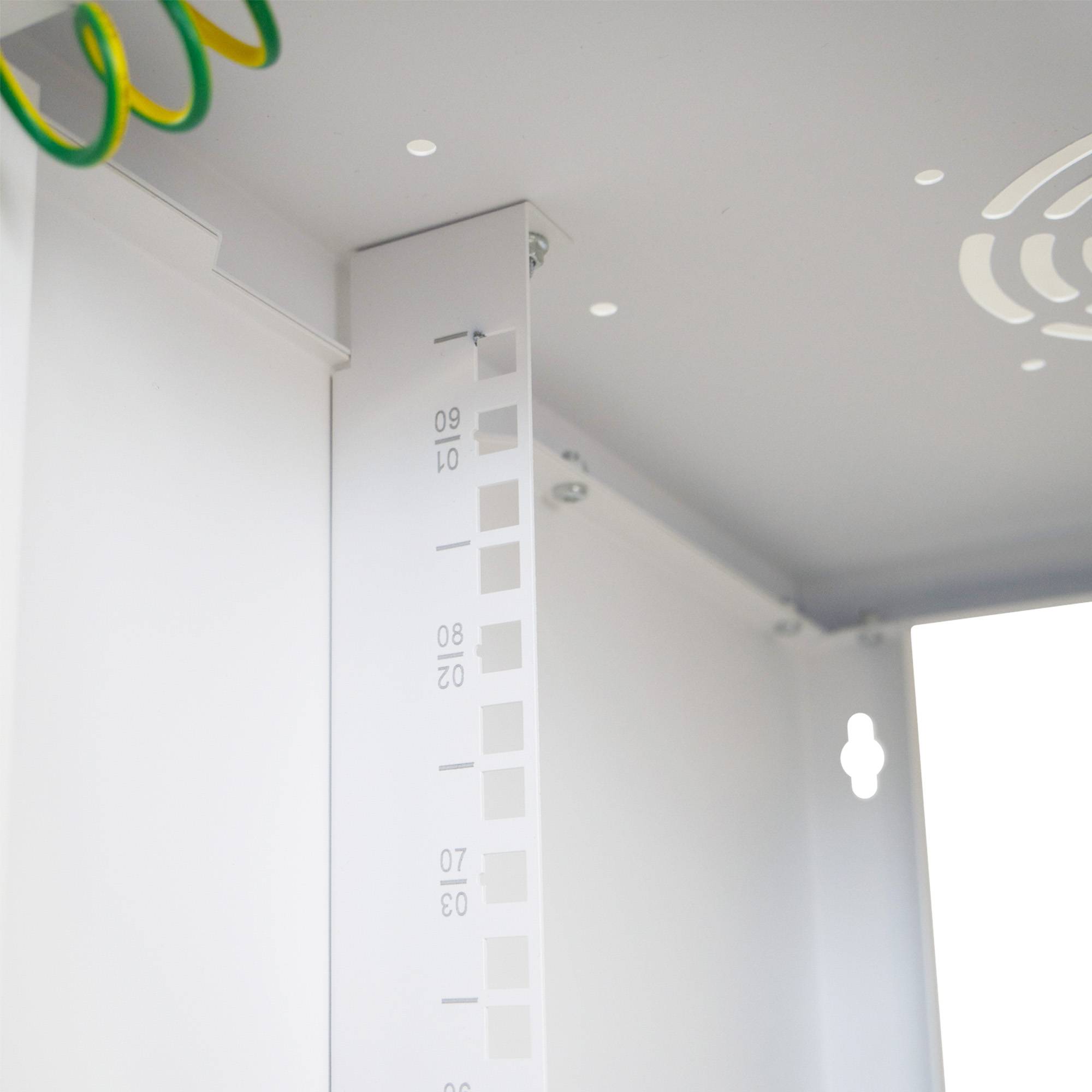 19 Zoll Netzwerkschrank 9 HE - 450 mm Tiefe - Sichttür + Schloss 19 Zoll Rack Unmontiert - 80 kg Traglast - RAL 9003-3