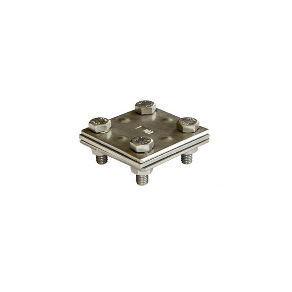 Obermoser Kreuzverbinder, Edelstahl V4A, 60x60x3 mm, flach/flach/flach, 1 Stk.