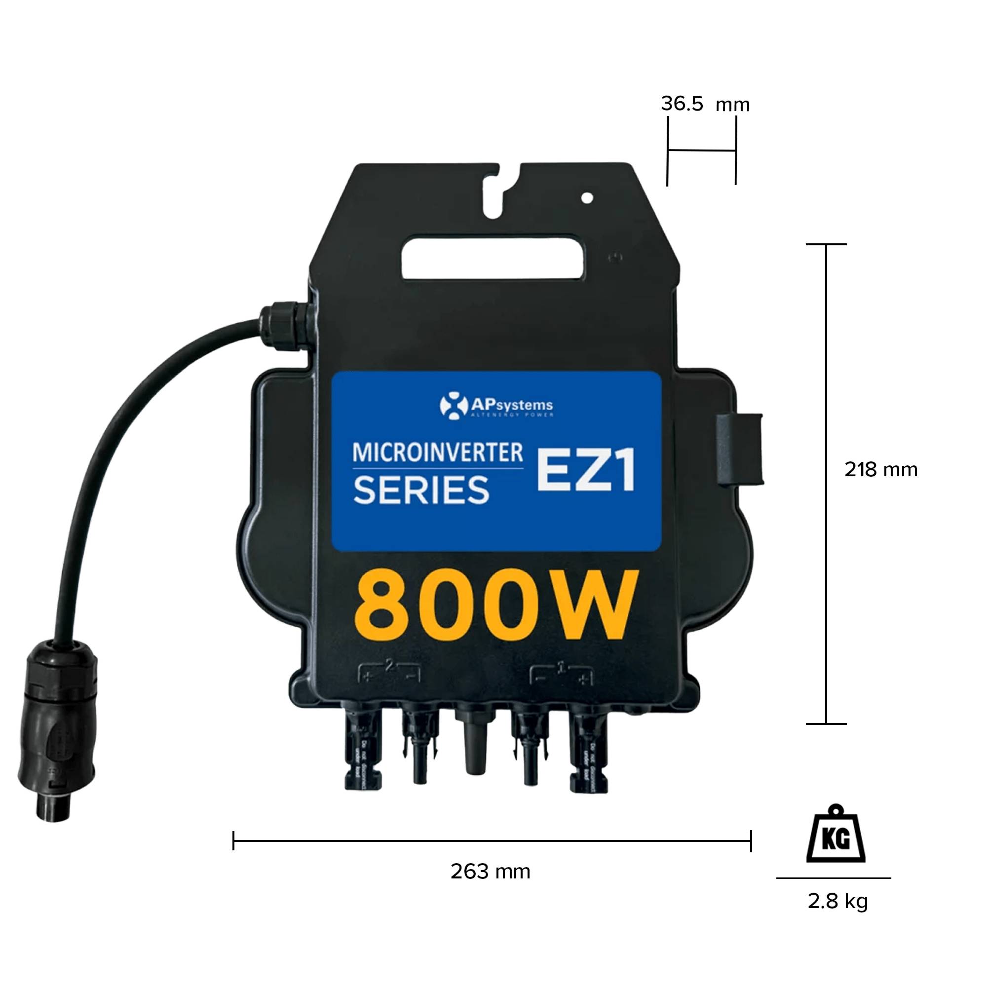 2000W Balkonkraftwerk BIFAZIAL FULLBLACK komplett Steckdose AP Systems 800W Wechselrichter, Solaranlage 4x500W Glas-Glas-2