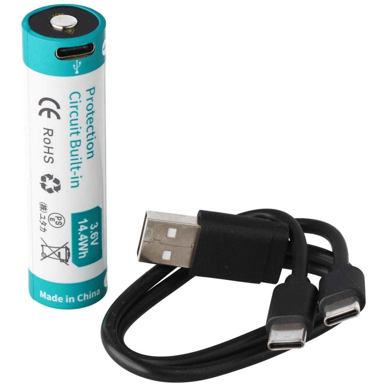 18650 Li-Ion Akku P1840TC 4000mAh, 3,6 / 3,7 V, 70,2x18,8mm, PCB geschützt, USB-C Ladefunktion-1